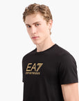 EA7 Gold Label Cotton Crewneck T-Shirt | LEVISONS