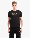 EA7 Gold Label Cotton Crewneck T-Shirt | LEVISONS