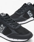 EA7 Black And White Mesh Sneakers | LEVISONS