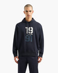 Armani Exchange Regular Fit Cotton Hooded Sweatshirt With Bold Embroidered Branding | LEVISONS