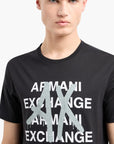 Armani Exchange Pima Cotton Crewneck Tshirt With Logo Print | LEVISONS