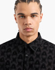 Armani Exchange Regular Fit All Over Logo Button Down Shirt | LEVISONS