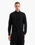 Armani Exchange Regular Fit All Over Logo Button Down Shirt | LEVISONS