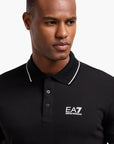 EA7 Core Identity Slim Fit Cotton Polo Shirt With 3 Button Closure | LEVISONS