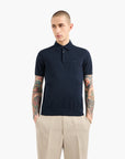 Armani Exchange Regular Fit Cotton Knit Polo Shirt With Embroidered Tone-On-Tone Logo | LEVISONS
