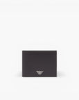 Emporio Armani Leather Bifold Wallet With Metal Eagle Plate | LEVISONS