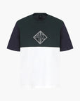 Armani Exchange Regular Fit Cotton Crewneck Colour Block T-Shirt With Central Branding | LEVISONS