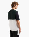 Armani Exchange Regular Fit Cotton Crewneck Colour Block T-Shirt With Central Branding | LEVISONS