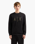 Armani Exchange Regular Fit Crewneck Sweatshirt With Gold Rhinestone Branding | LEVISONS