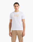 EA7 Regular Fit Gold Label Cotton Crewneck Short Sleeve T-Shirt | LEVISONS