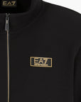 EA7 Gold Label Stretch Jacquard Zip-Up Sweatshirt With Logo Patch | LEVISONS