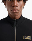 EA7 Gold Label Stretch Jacquard Zip-Up Sweatshirt With Logo Patch | LEVISONS