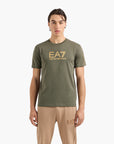 EA7 Regular Fit Gold Label Cotton Crewneck Short Sleeve T-Shirt | LEVISONS