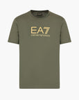 EA7 Regular Fit Gold Label Cotton Crewneck Short Sleeve T-Shirt | LEVISONS