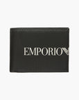 Emporio Armani Leather Bifold Wallet With Contrasting Logo | LEVISONS
