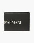 Emporio Armani Leather Bifold Wallet With Contrasting Logo | LEVISONS