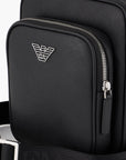 Emporio Armani Regenerated Leather Crossbody Bag With Eagle Plaque | LEVISONS