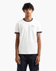 Armani Exchange Regular Fit Cotton Crewneck T-Shirt With Contrast Edging And Embroidered Branding | LEVISONS