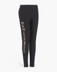 EA7 High Waist Stretch Cotton Leggings With Bold Contrasting Branding | LEVISONS