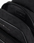 Emporio Armani One Shoulder Backpack With All-Over Jacquard Eagle | LEVISONS