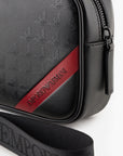 Emporio Armani Smooth Regenerated Leather Washbag With Red Logo Band | LEVISONS