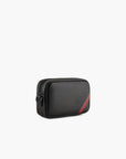 Emporio Armani Smooth Regenerated Leather Washbag With Red Logo Band | LEVISONS