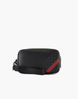 Emporio Armani Smooth Regenerated Leather Washbag With Red Logo Band | LEVISONS