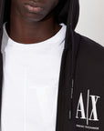 Armani Exchange Icon Logo Zip Up Hooded Sweatshirt | LEVISONS