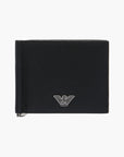 Emporio Armani Regenerated Leather Compact Wallet With Eagle Plate | LEVISONS