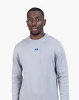 Hugo Blue Knitted-Cotton Sweater With Blue Logo Label | LEVISONS