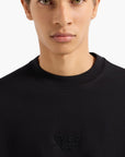 Emporio Armani Regular Fit Crewneck Sweatshirt With Micro Embossed Logo | LEVISONS
