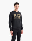 EA7 Cotton Crewneck Sweatshirt With Macro Logo | LEVISONS