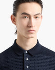 Emporio Armani Regular Fit All Over Logo Polo Shirt With Button Closure | LEVISONS
