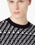 Emporio Armani Wool Blend All Over Logo Pullover | LEVISONS