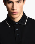 Emporio Armani Cotton Piqué Polo Shirt With Embossed Logo On Collar | LEVISONS