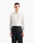 Emporio Armani Regular Fit Cotton Shirt With Jacquard All Over Logo | LEVISONS