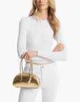 Michael Kors Lulu Small Metallic Leather Satchel | LEVISONS