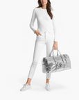 Michael Kors Bedford Travel Extra-Large Metallic Crocodile Embossed Leather Weekender Bag | LEVISONS