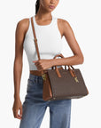 Michael Kors Laila Medium Signature Logo Satchel | LEVISONS
