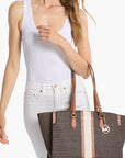 Michael Kors Becca Large Striped Signature Logo Tote Bag | LEVISONS