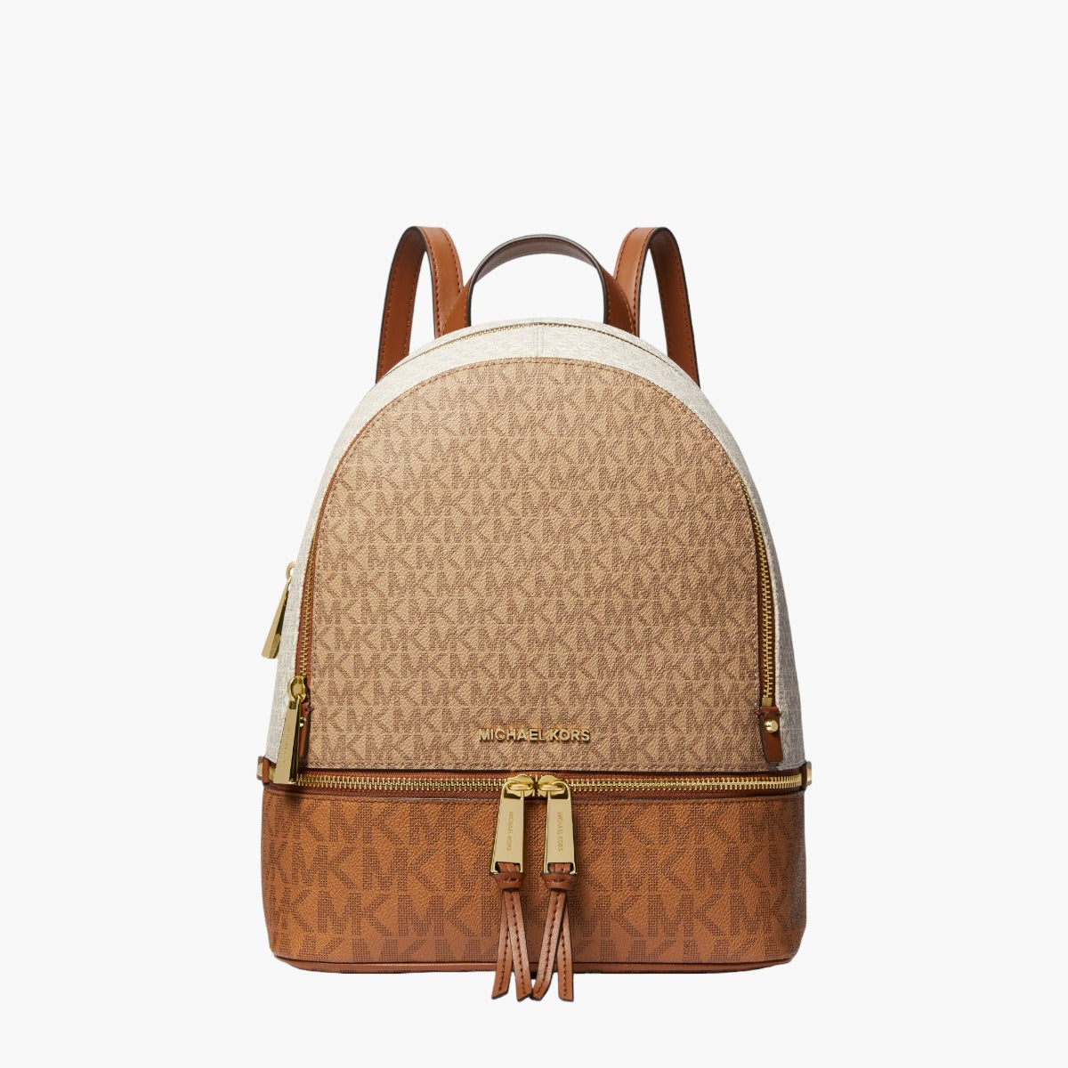 Rhea Medium Color-Block Logo Backpack