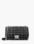 Michael Kors Tribeca Large Frayed Denim Shoulder Bag | LEVISONS