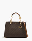 Michael Kors Cynthia Medium Signature Logo Satchel | LEVISONS