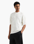 Armani Exchange Regular Fit Cotton Crewneck Pullover With Embossed Pattern Detailing | LEVISONS
