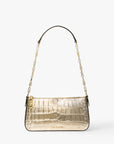 Michael Kors Empire Medium Metallic Crocodile Embossed Leather Chain-Link Pochette | LEVISONS