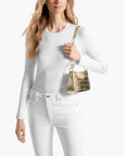 Michael Kors Empire Medium Metallic Crocodile Embossed Leather Chain-Link Pochette | LEVISONS