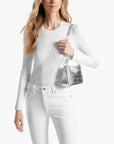 Michael Kors Empire Medium Metallic Crocodile Embossed Leather Chain-Link Pochette | LEVISONS