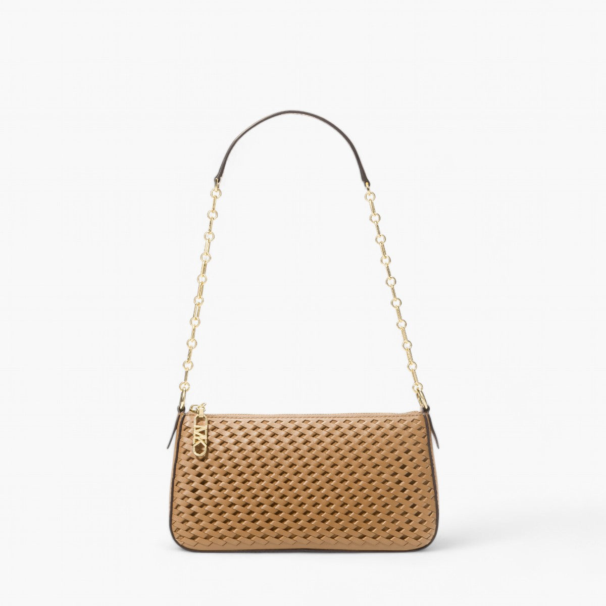 Empire Medium Woven Leather Chain Link Pochette