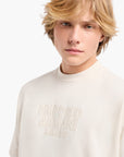 Emporio Armani 100% Cotton Oversized T-Shirt With Embroidered Logo | LEVISONS