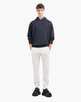 Emporio Armani Regular Fit Cotton Hooded Sweatshirt With Contrast Jacquard Branding | LEVISONS